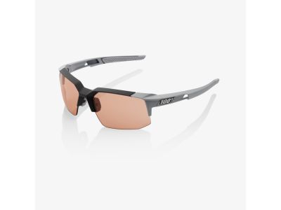 100% SPEEDCOUPE glasses, Soft Tact Stone Grey/HiPER Coral Lens