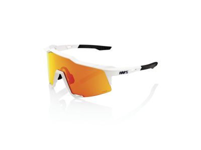 100% SPEEDCRAFT szemüveg, Soft Tact törtfehér/HiPER piros többrétegű tükörlencse
