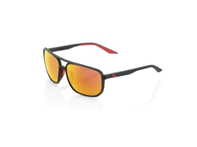 100% KONNOR szemüveg, Soft Tact Black/HiPER Red többrétegű tükörlencse