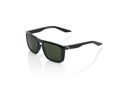 100% okulary RENSHAW, błyszczące czarne/szaro-zielone soczewki