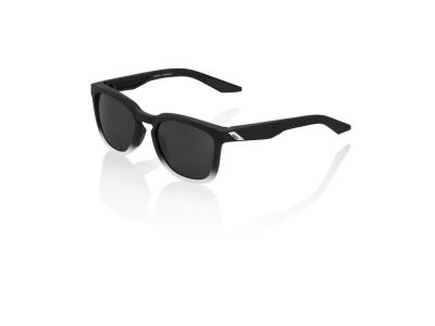 100 % HUDSON-Brille, Soft Tact Fade Schwarz/Weiß/Schwarz verspiegelte Gläser