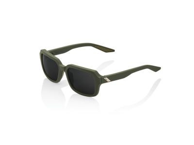 100 % RIDELEY-Brille, verspiegelte Soft Tact-Gläser in Armeegrün/Schwarz