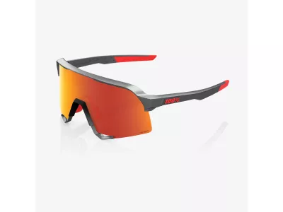 100% S3 brýle, Matte Gunmetal/HiPER Red Multilayer Mirror
