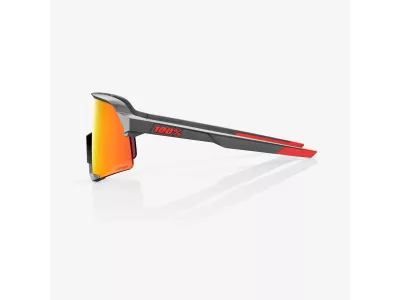 100% S3 glasses, Matte Gunmetal/HiPER Red Multilayer Mirror