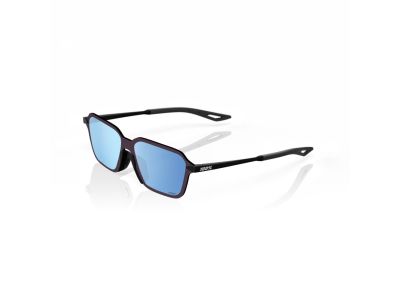 Okulary 100% LEGERE TRAP, wielowarstwowe lustrzane soczewki Soft Tact Black/HiPER Blue