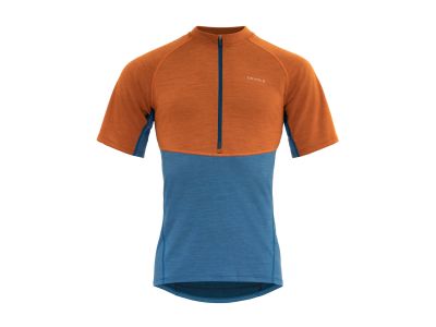 Koszulka rowerowa Devold Standal Merino Tee Zip Neck, niebieska