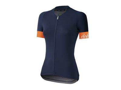 Damska koszulka rowerowa Dotout CREW w kolorze niebieski/pomarańczowym