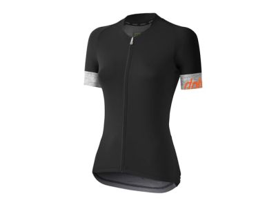 Damska koszulka rowerowa Dotout CREW czarna/melanżowo-jasnoszarym