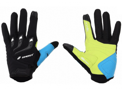Rękawiczki GHOST AM limonkowo-niebieskie, model 2015