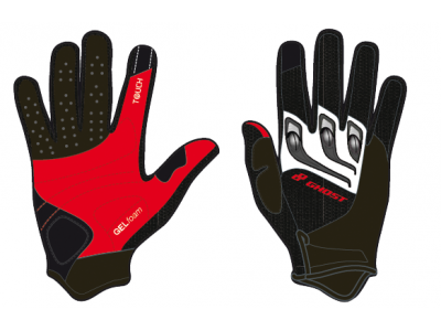 Rękawiczki GHOST AM czerwono-czarne, model 2015