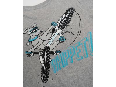 TEE Z KRÓTKIM RĘKAWEM Peaty&#39;s KIDSWEAR - WHIPPET / SZARY (PKW-TEE-WHP-GRY)