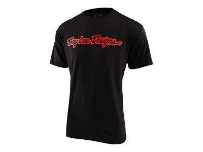 T-shirt Troy Lee Designs Signature, czarny/glosnoczerwony