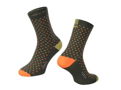 FORCE Mote ponožky, zelená/oranžová