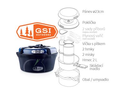 Set veselă GSI Outdoors Bugaboo Ceramic Backpacker, 2 l