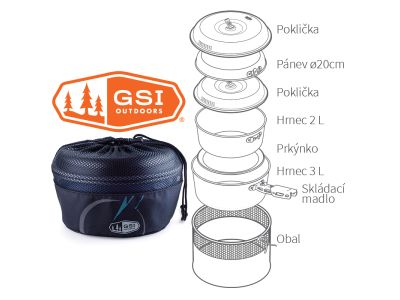 GSI Outdoors Bugaboo Ceramic Base Camper Medium pot set, 2+3 l