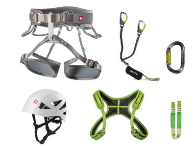 OCÚN Via Ferrata Twist + Chest Shard Set ferrata set, gray silver/green