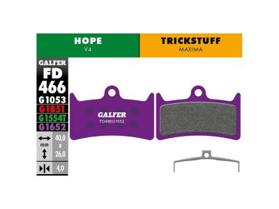 Galfer HOPE V4 FD466G1652 plăcuțe de frână pentru bicicletă electrică, semimetalice