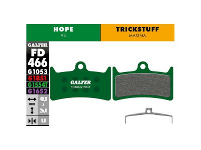 Galfer HOPE V4 FD466G1554T PRO brzdové destičky, semi-metalické