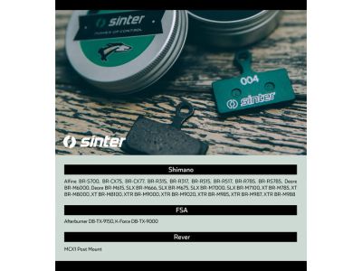 Sinter Shimano G Type fékgumik, organikus, zöld