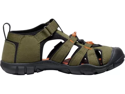 KEEN SEACAMP II CNX children&#39;s sandals, dark olive/gold flame
