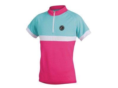 Koszulka rowerowa dziecięca Etape Bambino różowo-turkusowa