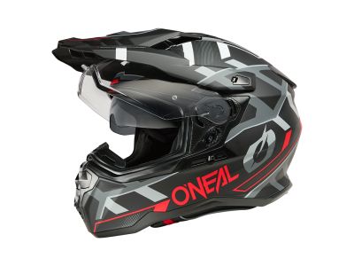 O&#39;NEAL D-SRS SQUARE Helm, schwarz/rot/grau