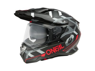 O&#39;NEAL D-SRS SQUARE Helm, schwarz/rot/grau