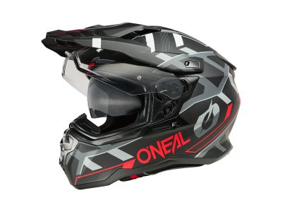 O&#39;NEAL D-SRS SQUARE Helm, schwarz/rot/grau