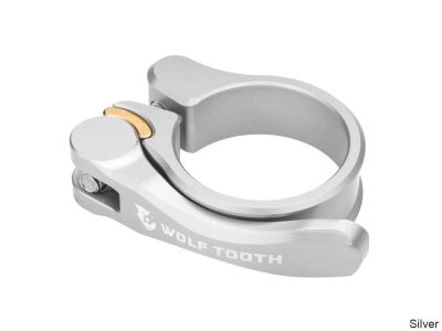 Wolf Tooth seat post clamp, 31.8 mm, silver, Quick Release
