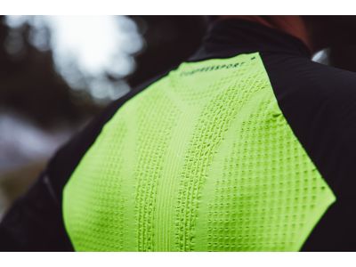 Jachetă antivânt COMPRESSPORT Hurricane, Flash Black/Fluo Yellow