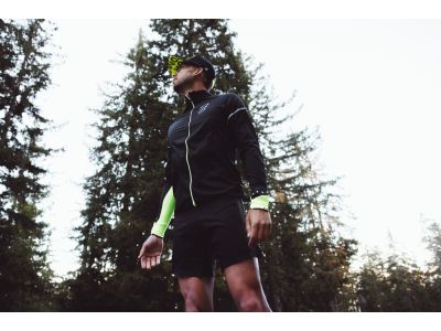 Jachetă antivânt COMPRESSPORT Hurricane, Flash Black/Fluo Yellow