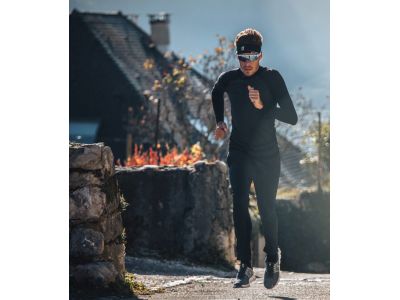 Pantaloni fără cusături COMPRESSPORT Hurricane Windproof, negri