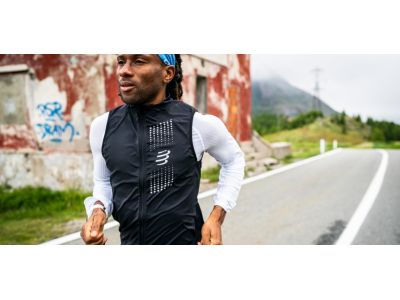 COMPRESSPORT Hurricane Windproof vesta, čierna