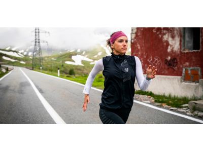 COMPRESSPORT Hurricane Windproof női mellény, fekete