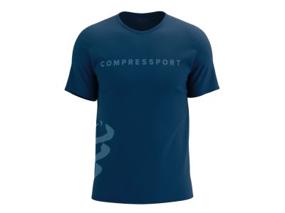 COMPRESSPORT-Logo-T-Shirt, Estate Blue/Pacific Coast