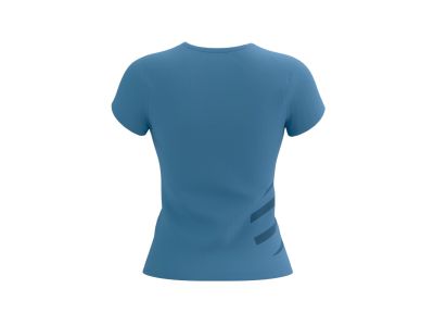 COMPRESSPORT Logo Damen T-Shirt, Pacific Coast/Estate Blue