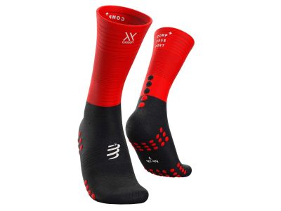 COMPRESSPORT Mid Compression ponožky, čierna/červená