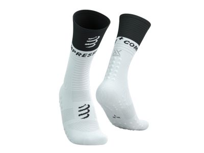 COMPRESSPORT Mid Compression V2.0 ponožky, biela/čierna
