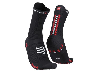 COMPRESSPORT Pro Racing v4.0 Run High Socken, schwarz/rot