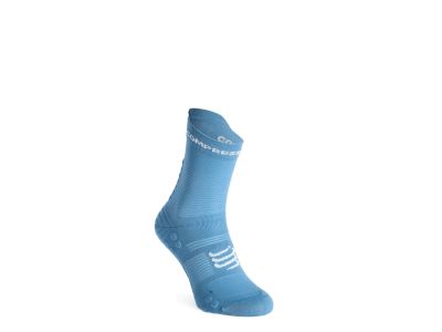 COMPRESSPORT Pro Racing v4.0 Run High Socken, Niagarablau/Weiß
