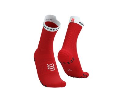 COMPRESSPORT Pro Racing v4.0 Run High ponožky, červená/bílá