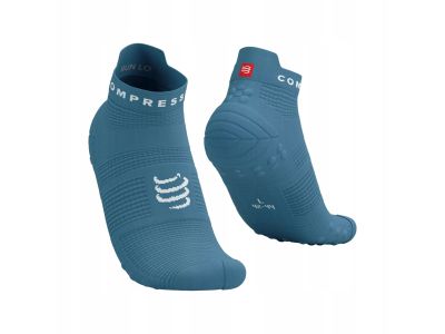 COMPRESSPORT Pro Racing v4.0 Run Low ponožky, niagara blue/white