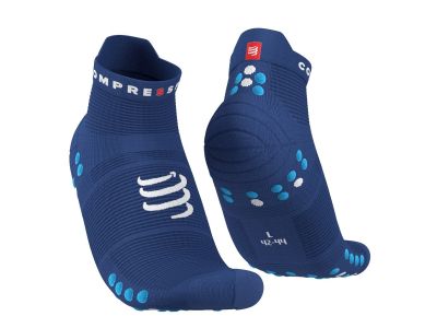 COMPRESSPORT Pro Racing v4.0 Run Low socks, sodalite/fluo blue