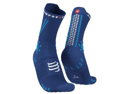 COMPRESSPORT Pro Racing v4.0 Trail-Socken, Sodalite/Fluo Blue
