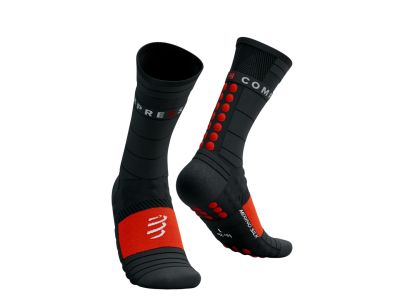 COMPRESSPORT Pro Racing Winter Run ponožky, Black/High Risk Red