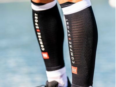 COMPRESSPORT R2 3.0 návleky na lýtka, černé/bílé