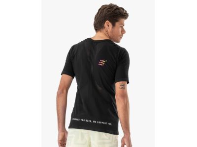 Tricou COMPRESSPORT Racing, negru/galben sigur