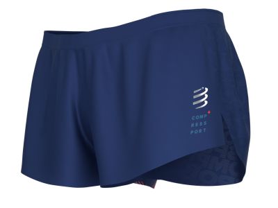Pantaloni COMPRESSPORT Racing Split Overshort, albastru