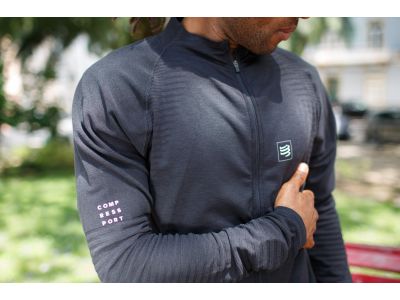 COMPRESSPORT Nahtloses Sweatshirt, Grau Melange