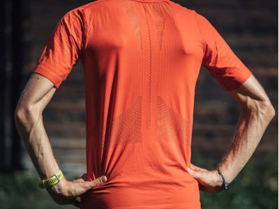 Tricou COMPRESSPORT Trail cu jumătate de fermoar, albastru